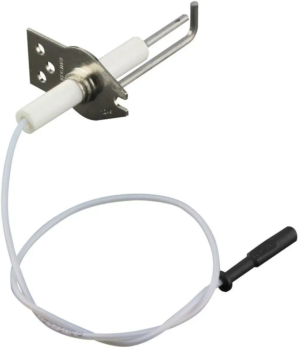 Zündelektrode von Bosch mit Kabel in einer Lötanordnung. Die Elektrode hat eine Metallbasis und ist für Zündanwendungen konzipiert. Kabel ist lang und flexibel.